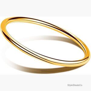 925 Sterling Silver Bangle Bracelet Minimalist Stackable 4MM Thick 60-68MM